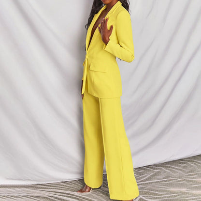 Marigold | Women's Tailored Notch-Lapel Single-Button Blazer Trouser Co-ord Set