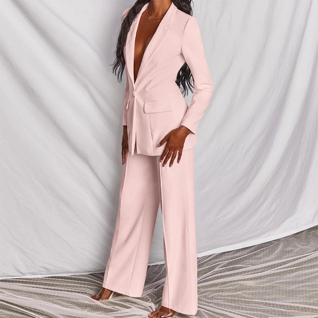 Marigold | Women's Tailored Notch-Lapel Single-Button Blazer Trouser Co-ord Set