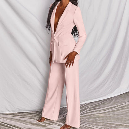 Marigold | Women's Tailored Notch-Lapel Single-Button Blazer Trouser Co-ord Set