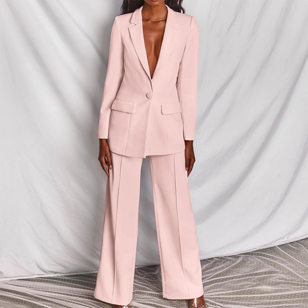 Marigold | Women's Tailored Notch-Lapel Single-Button Blazer Trouser Co-ord Set