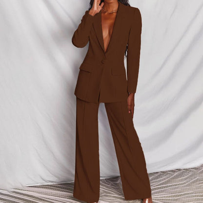 Marigold | Women's Tailored Notch-Lapel Single-Button Blazer Trouser Co-ord Set