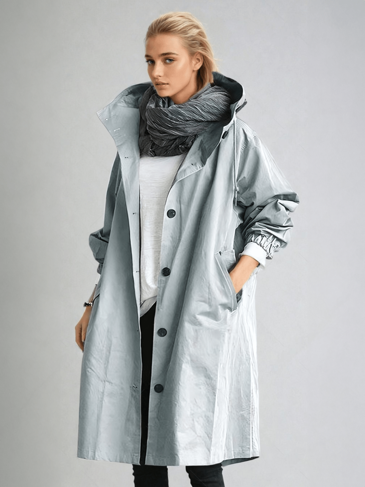 Elizabeth | Women's Water-Repellent Hooded Oversized Trench Coat