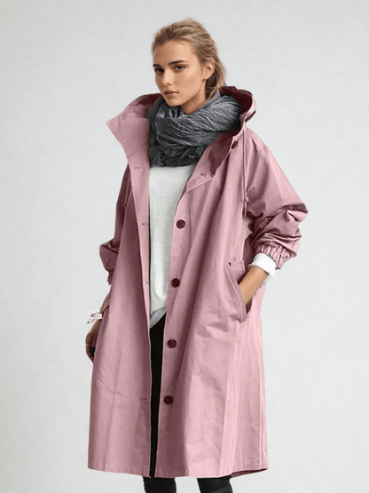 Elizabeth | Women's Water-Repellent Hooded Oversized Trench Coat