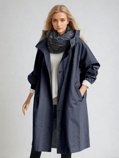 Elizabeth | Women's Water-Repellent Hooded Oversized Trench Coat