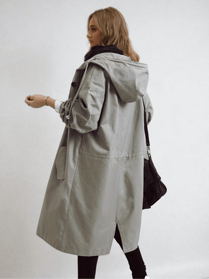 Elizabeth | Women's Water-Repellent Hooded Oversized Trench Coat