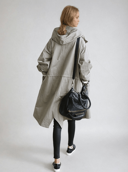 Elizabeth | Women's Water-Repellent Hooded Oversized Trench Coat