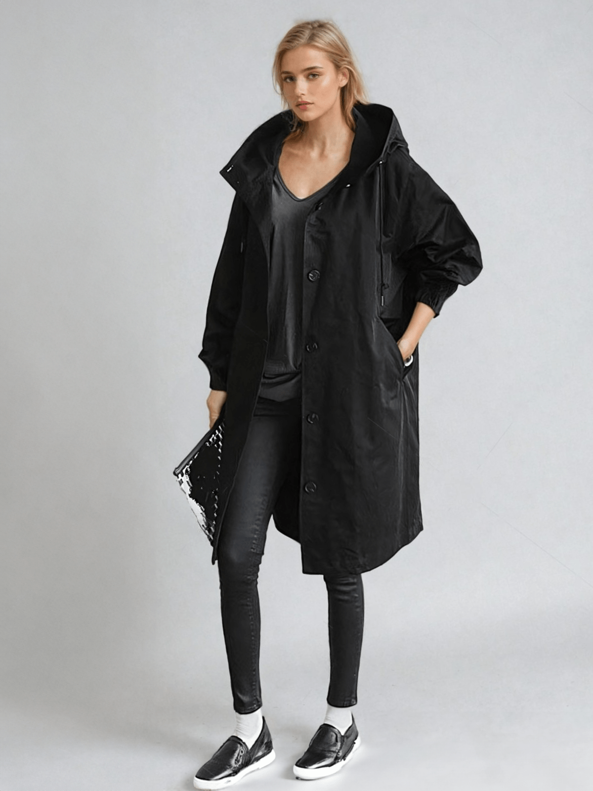 Elizabeth | Women's Water-Repellent Hooded Oversized Trench Coat