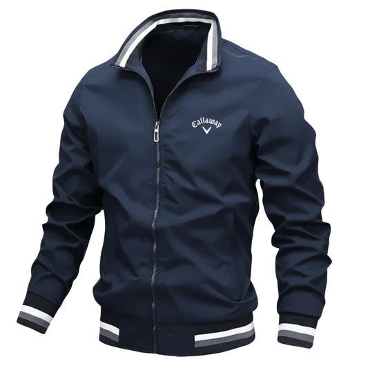 Matthew | Water Resistant Full Zip Stripe Trim Athletic Windbreaker Jacket