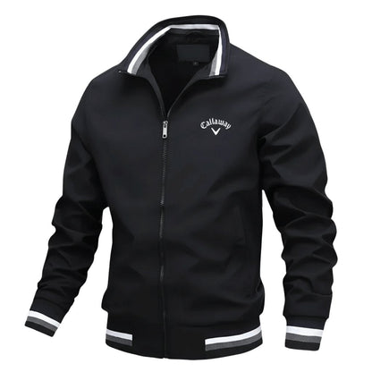 Matthew | Water Resistant Full Zip Stripe Trim Athletic Windbreaker Jacket