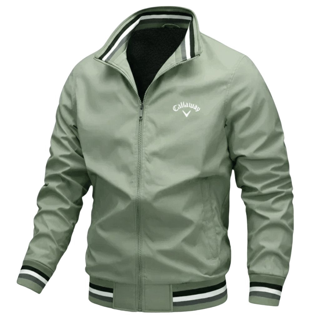 Matthew | Water Resistant Full Zip Stripe Trim Athletic Windbreaker Jacket