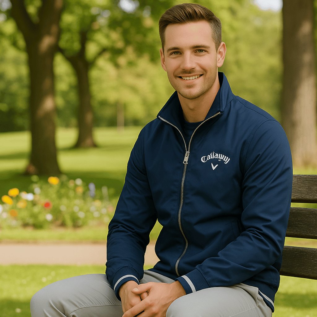 Matthew | Water Resistant Full Zip Stripe Trim Athletic Windbreaker Jacket