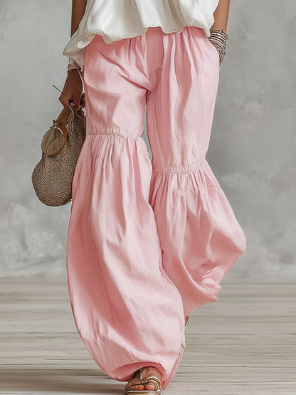 Ophira | Halter Neck Tiered Ruffle Top Ruched Wide Leg Two Piece Set