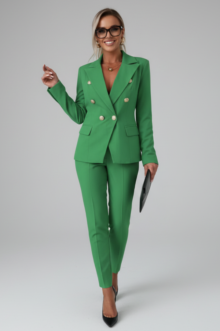 Rosalind Vale | Women's Double Breasted Tailored Blazer Trouser Suit Set