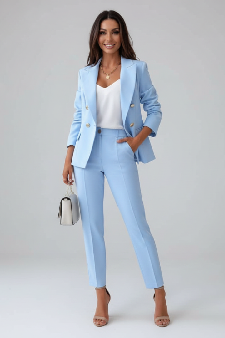 Rosalind Vale | Women's Double Breasted Tailored Blazer Trouser Suit Set