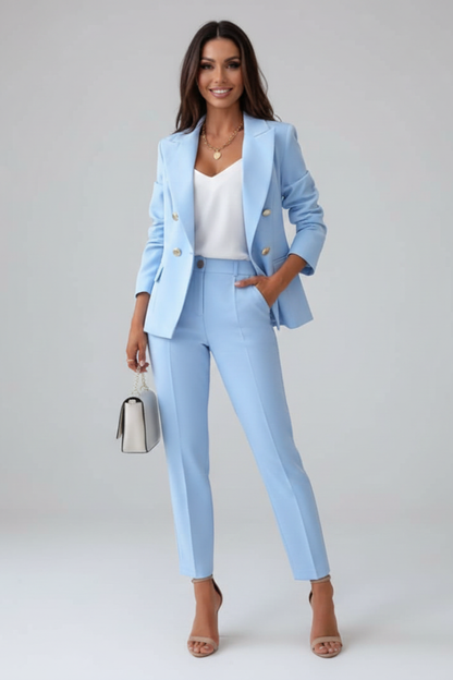 Rosalind Vale | Women's Double Breasted Tailored Blazer Trouser Suit Set