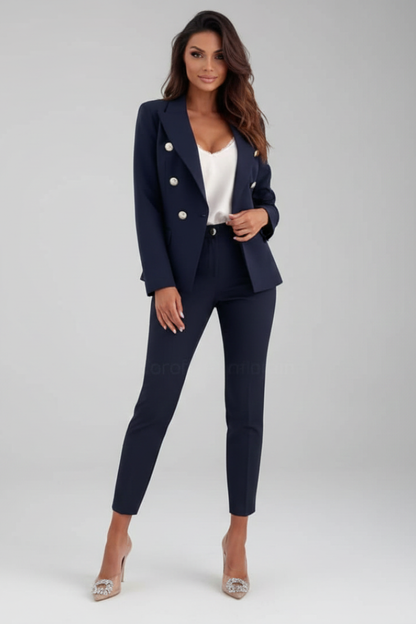 Rosalind Vale | Women's Double Breasted Tailored Blazer Trouser Suit Set