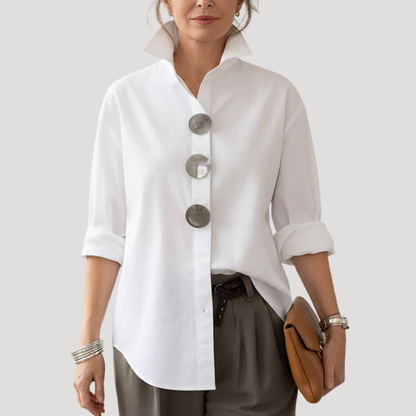 Wynne | Women's Collared Relaxed Fit Statement Button Shirt