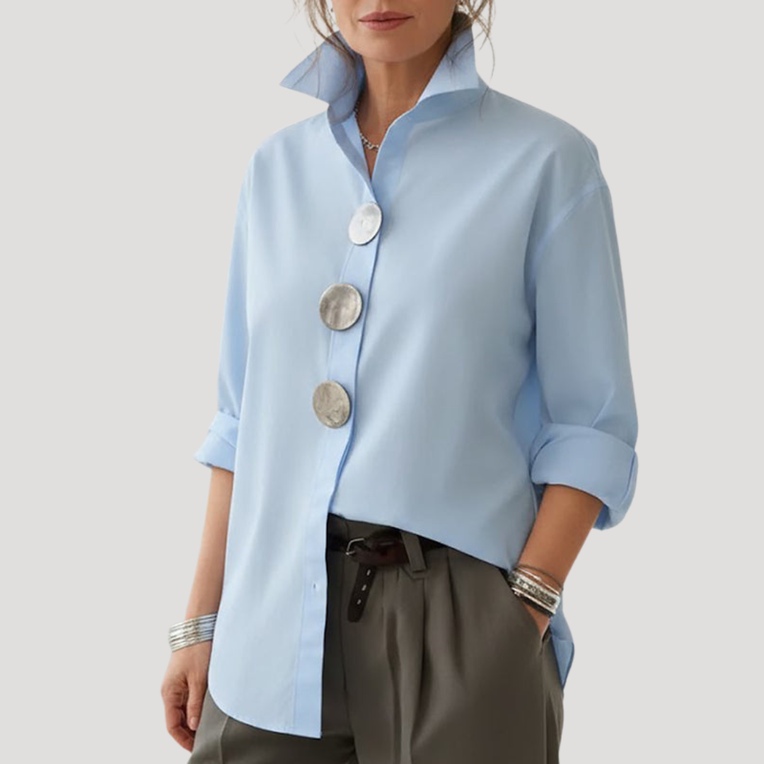 Wynne | Women's Collared Relaxed Fit Statement Button Shirt