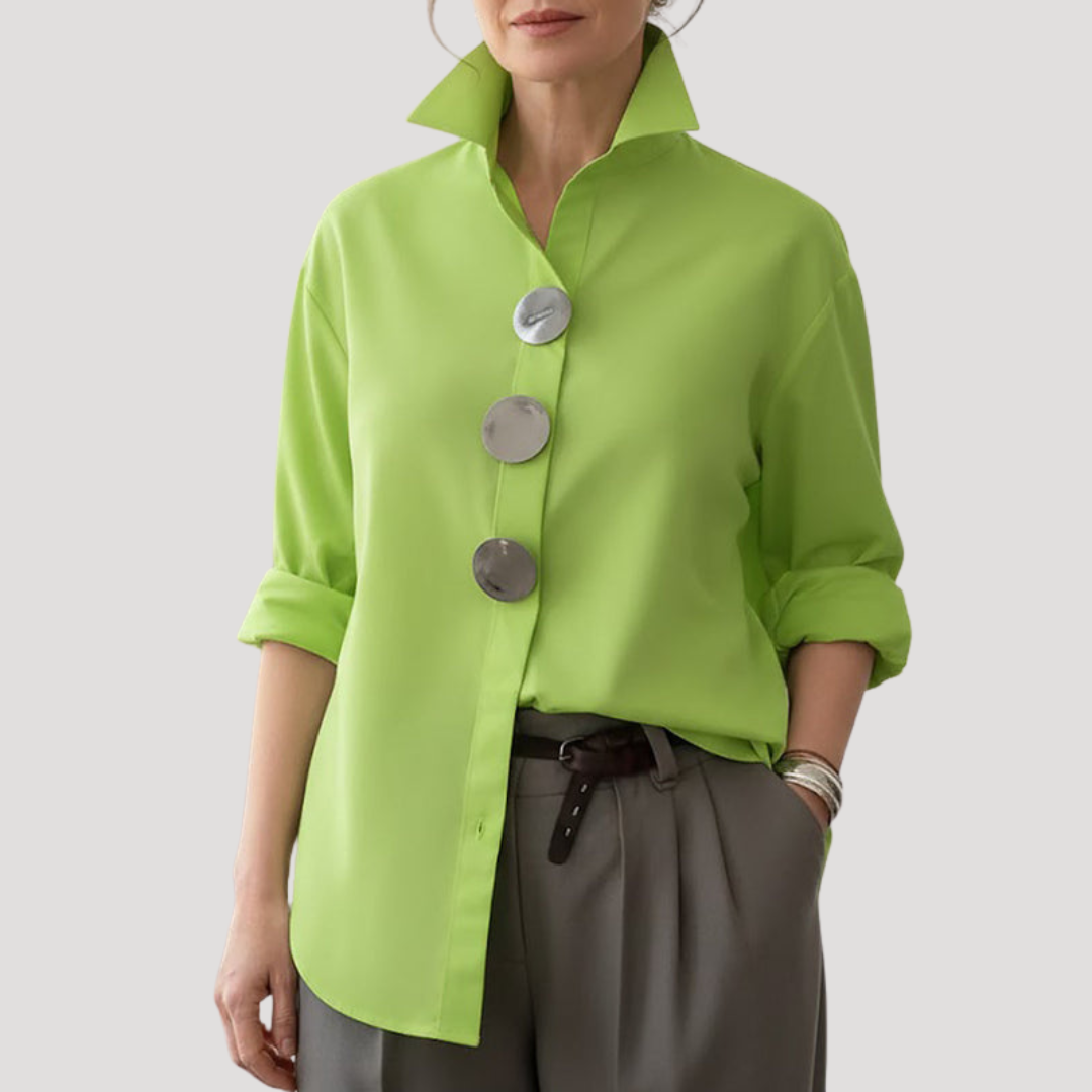 Wynne | Women's Collared Relaxed Fit Statement Button Shirt