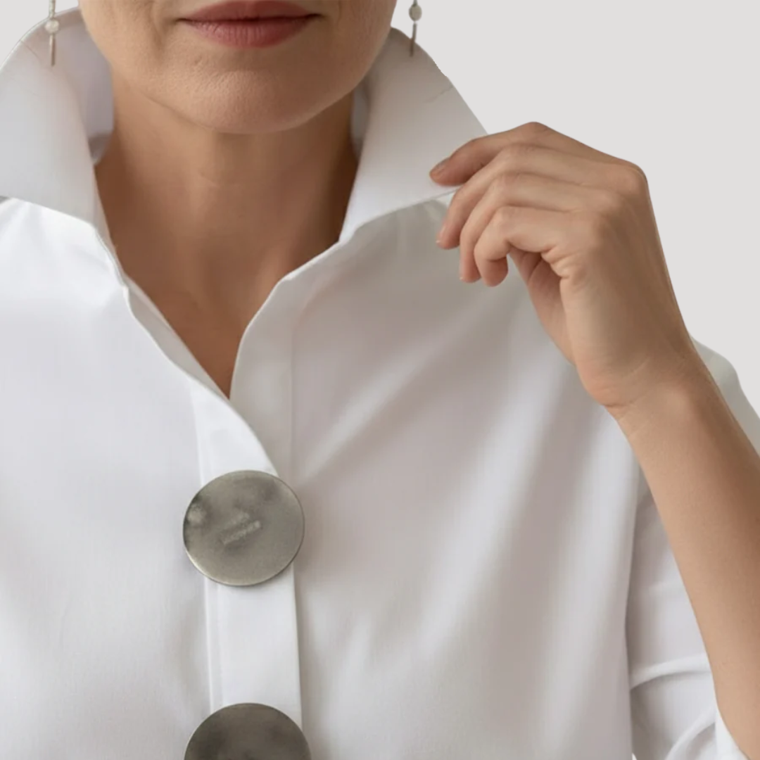 Wynne | Women's Collared Relaxed Fit Statement Button Shirt