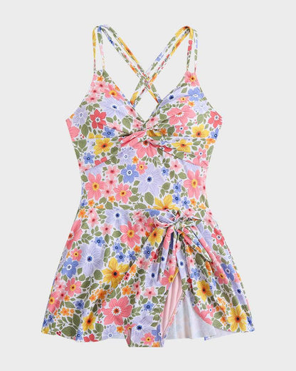 Joly | One Piece Swimsuit Skirted Wrap Knot Front V Neck