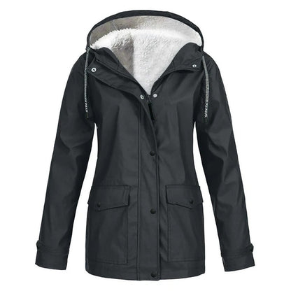 Amberly | Women's Fleece Lined Hooded Windproof Winter Rain Jacket