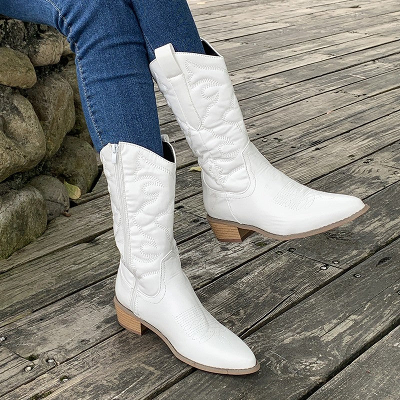 Delphie | Women's Metallic Embroidered Western Cowboy Boot