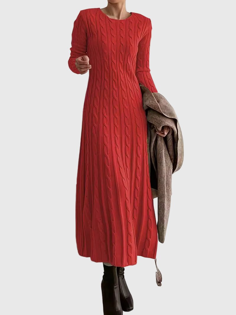 Rosalind | Women's Cable-Knit Long-Sleeve Maxi Jumper Dress