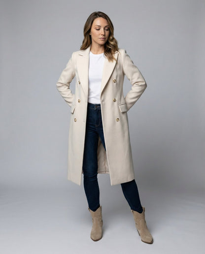 Imogen | Women's Double-Breasted Tailored Longline Winter Coat