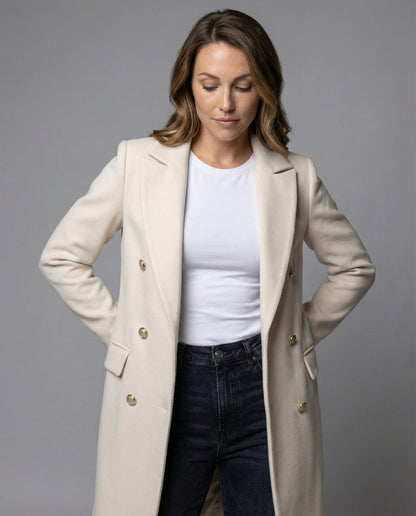 Imogen | Women's Double-Breasted Tailored Longline Winter Coat