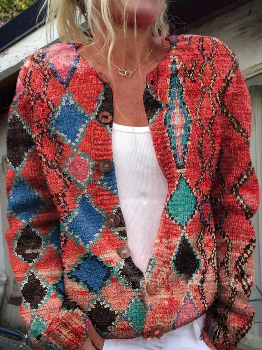 Marnie | Women's Floral Embroidered Button-Front Knit Cardigan