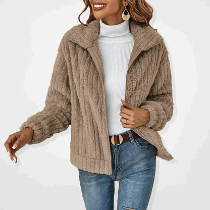 Lorna | Women's Fluffy Plush Zip-Up Sherpa Fleece Jacket