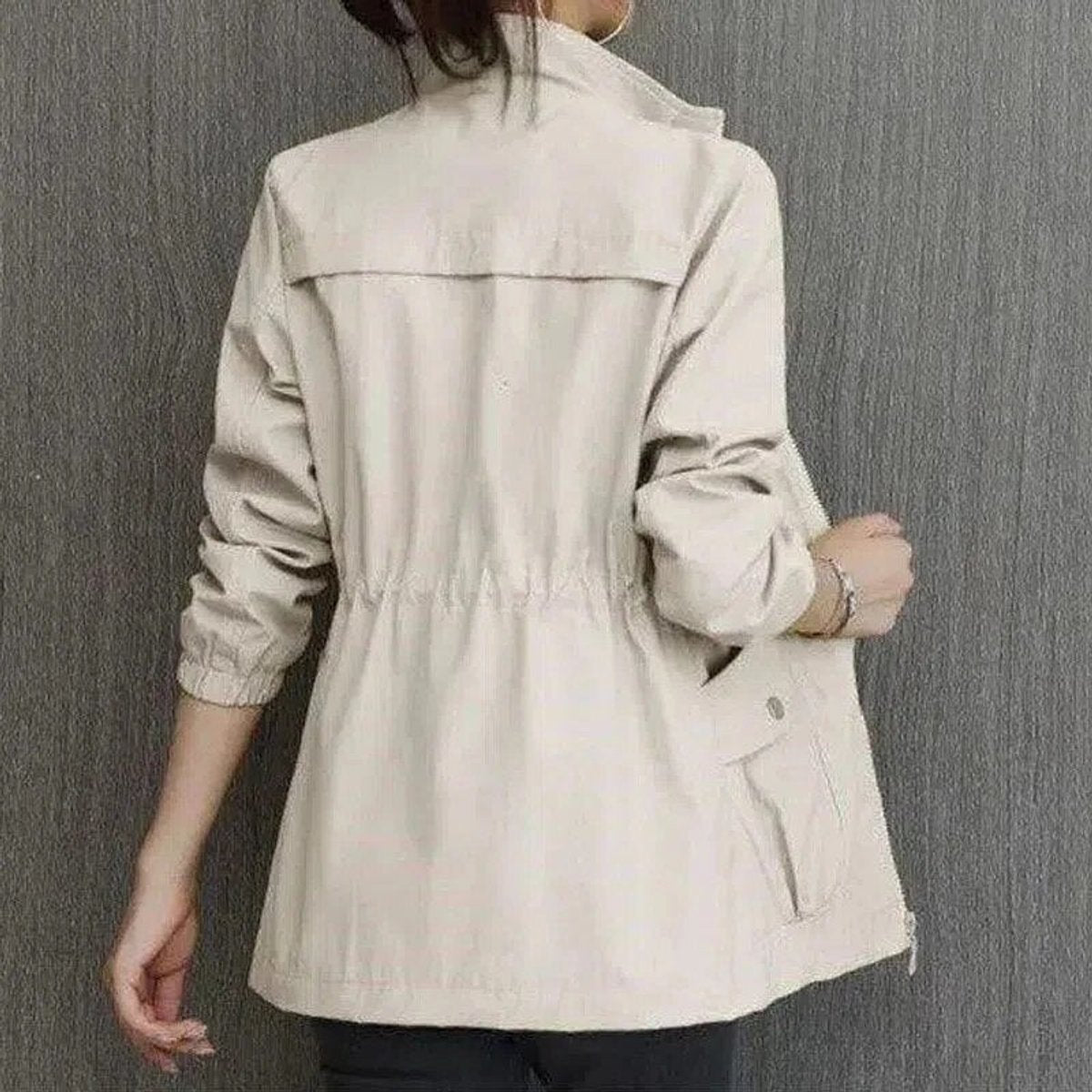 Odessa | Women's Lightweight Zip-Up Drawstring Waist Cargo Pocket Bomber Jacket