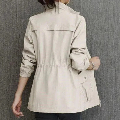 Odessa | Women's Lightweight Zip-Up Drawstring Waist Cargo Pocket Bomber Jacket