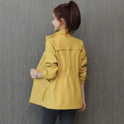 Odessa | Women's Lightweight Zip-Up Drawstring Waist Cargo Pocket Bomber Jacket