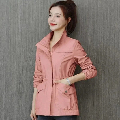 Odessa | Women's Lightweight Zip-Up Drawstring Waist Cargo Pocket Bomber Jacket