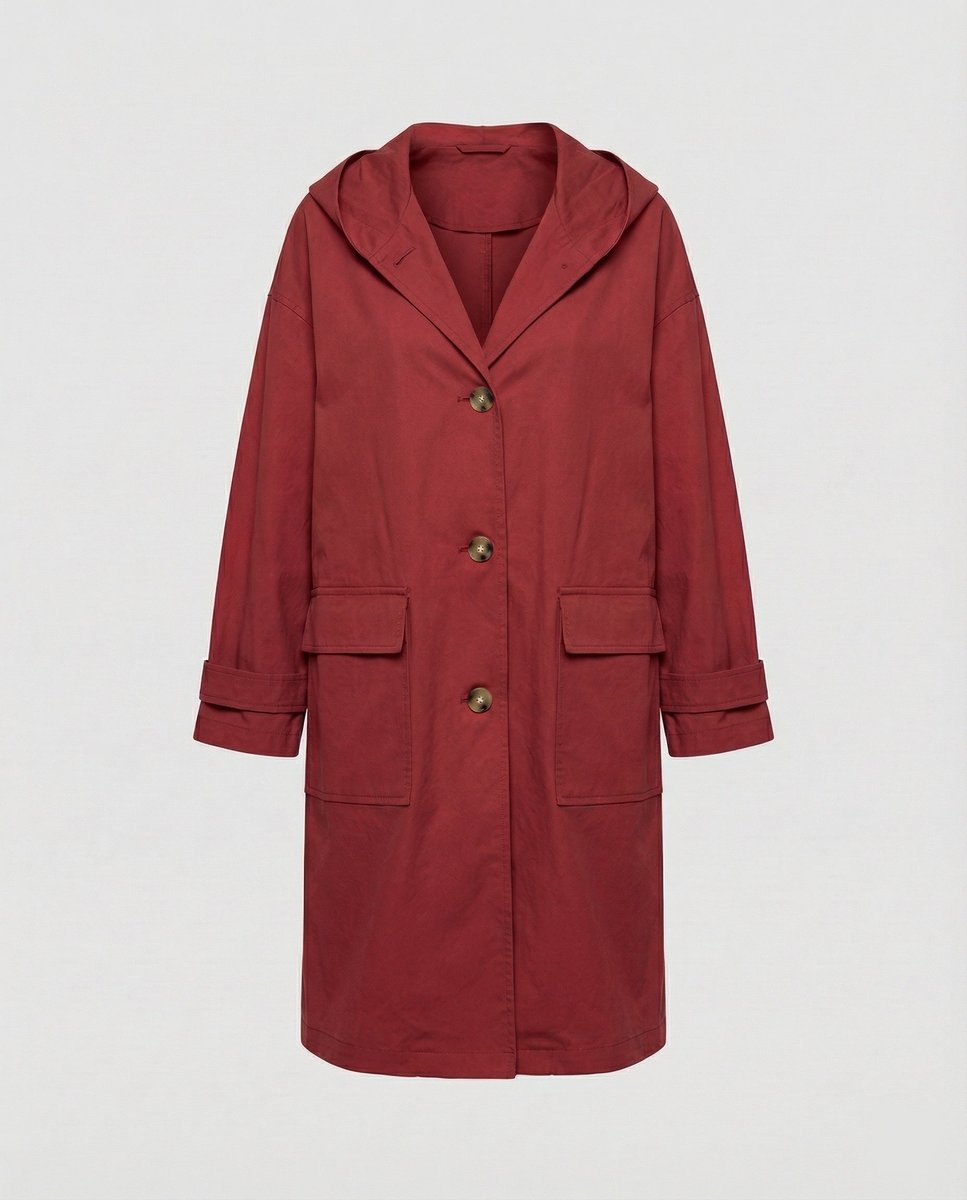 Wrenna | Women's Long Hooded Longline Trench Coat