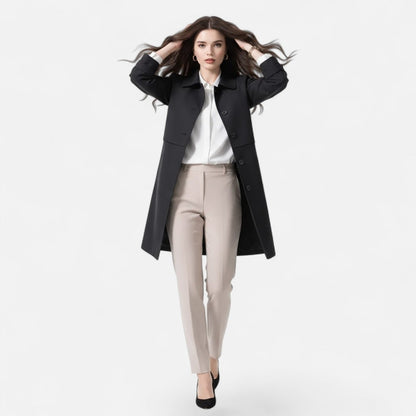 Elettra | Women's Mid-Length Double-Breasted Trench Coat