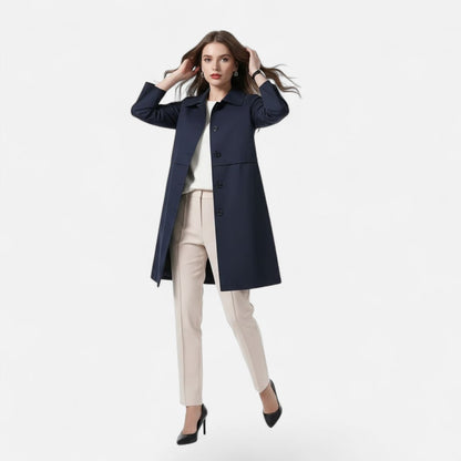 Elettra | Women's Mid-Length Double-Breasted Trench Coat