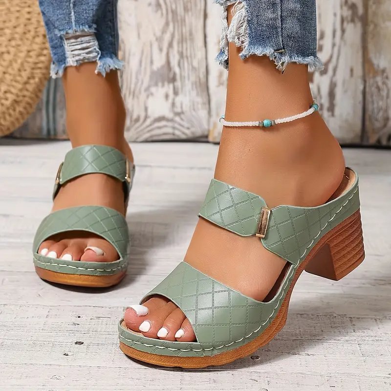 Grace | Block Heeled Sandals Orthopedic Platform Slip On Mule