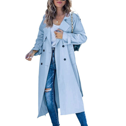 Cassian | Women's Oversized Double-Breasted Belted Longline Trench Coat