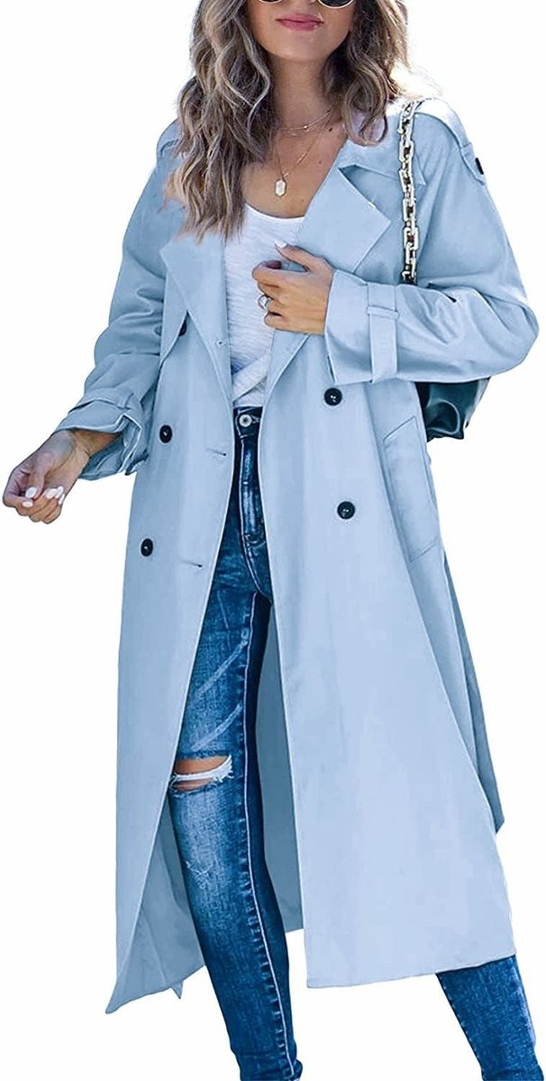 Cassian | Women's Oversized Double-Breasted Belted Longline Trench Coat