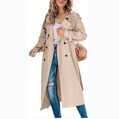 Cassian | Women's Oversized Double-Breasted Belted Longline Trench Coat