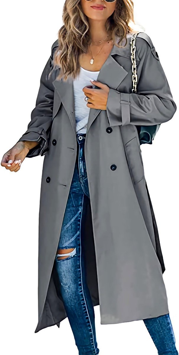 Cassian | Women's Oversized Double-Breasted Belted Longline Trench Coat
