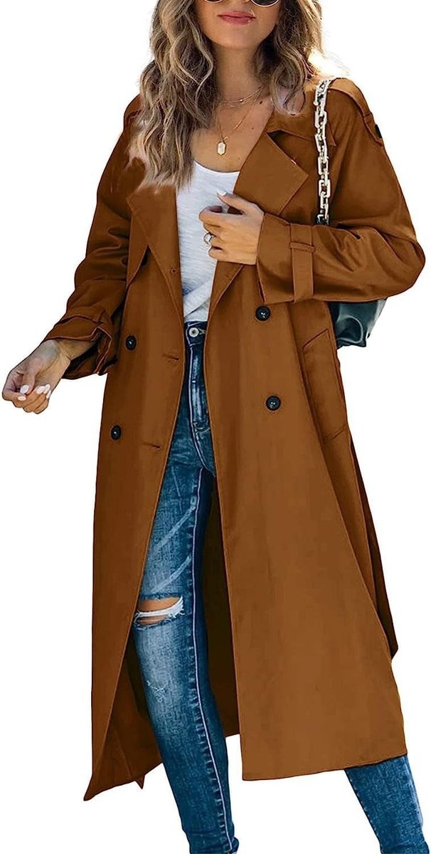 Cassian | Women's Oversized Double-Breasted Belted Longline Trench Coat