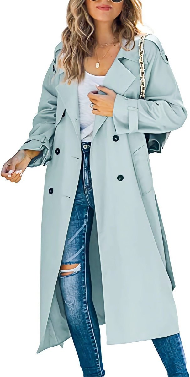 Cassian | Women's Oversized Double-Breasted Belted Longline Trench Coat
