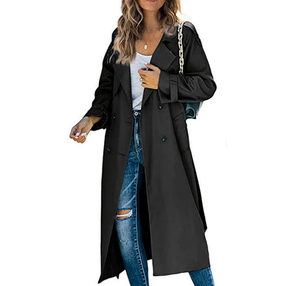 Cassian | Women's Oversized Double-Breasted Belted Longline Trench Coat