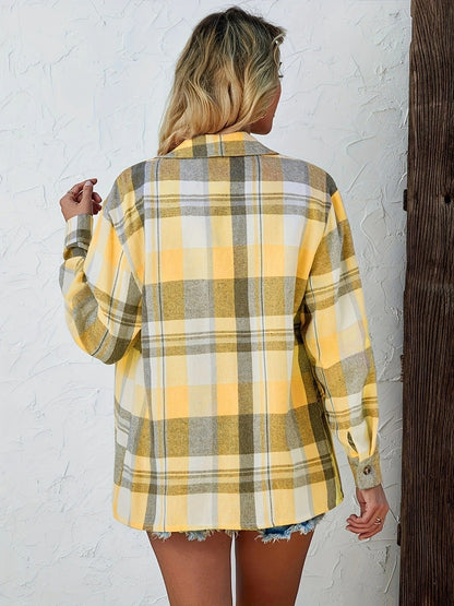 Rosalind | Women's Oversized Plaid Flannel Long Sleeve Button-Up Shirt