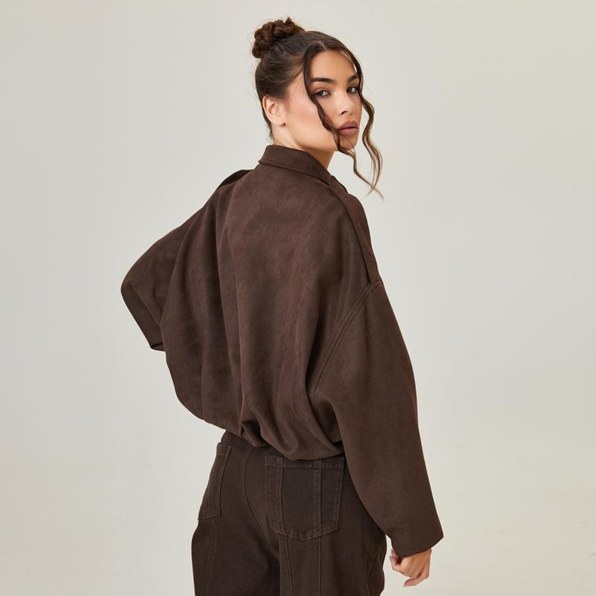 Bexley | Women's Oversized Faux Suede Bomber Jacket