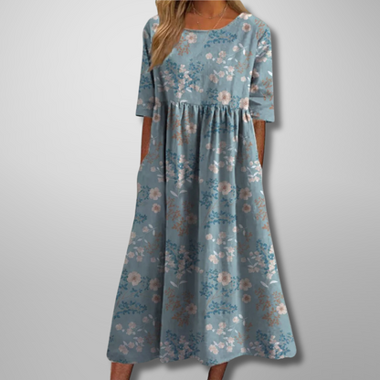 Xara | Women's Floral Short Sleeve Casual Summer Midi Dress
